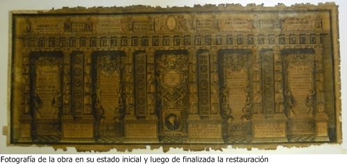 Restauración de cuadro caligráfico de Juan Manuel Besnes e Irigoyen